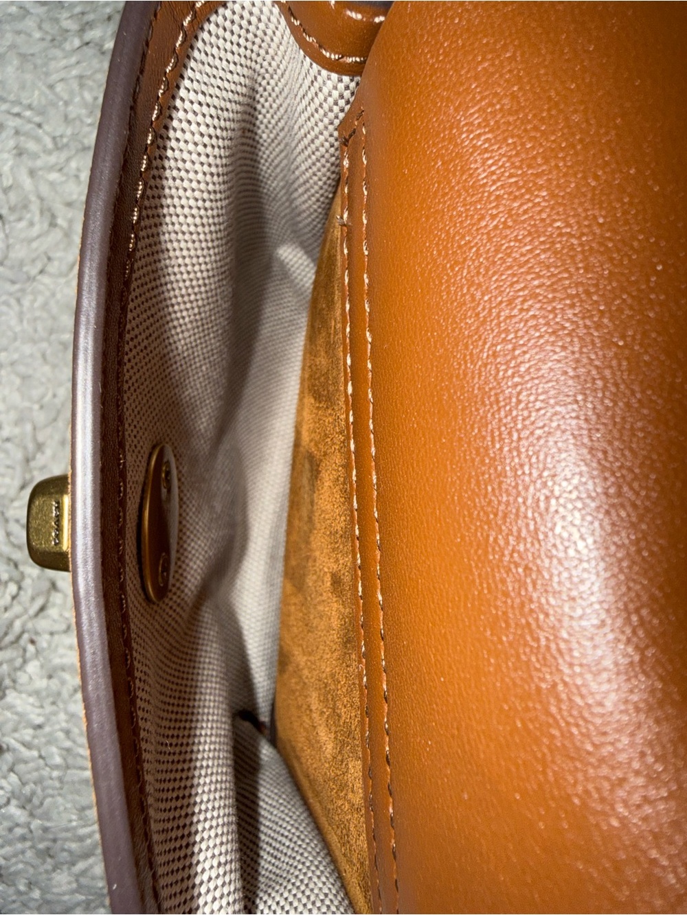 Coach Brown Suede Shoulder Bag with Front Pockets - Picture 13 of 16